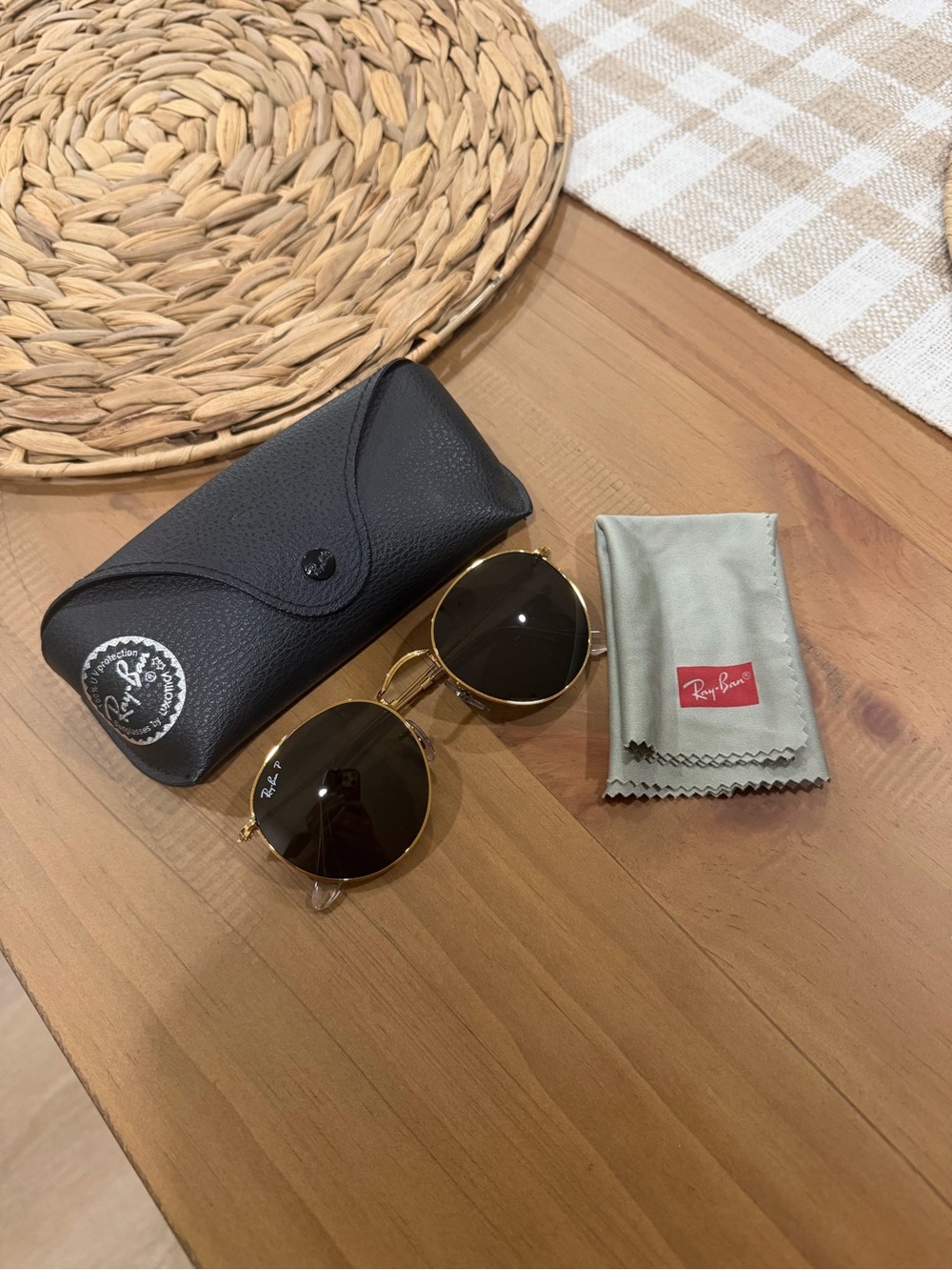 Ray Ban polarized sunglasses round frames
